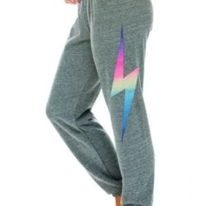 Aviator Nation Bolt Sweatpants - Heather Grey - NWT - XS